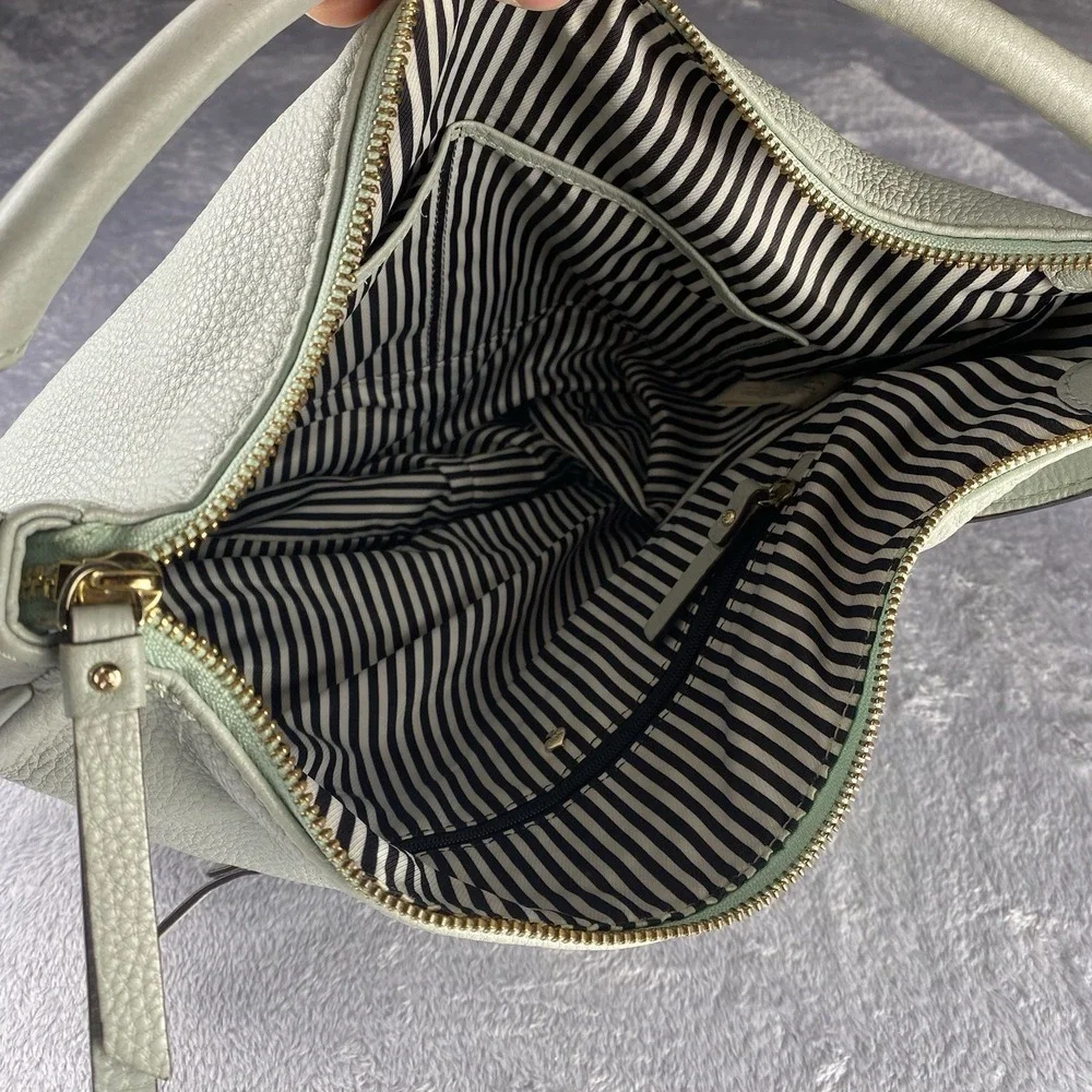 Kate Spade New York Leather Cobble Hill Ella Hobo Bag Blue Designer Quiet Luxury